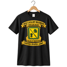Load image into Gallery viewer, Army - 18th Cavalry Regiment - Swift and  Deadly - DUI - United States Army - Banners - 3D - Enhanced T Shirt
