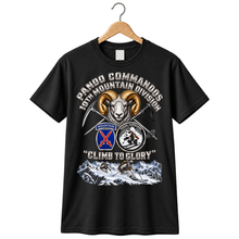 Load image into Gallery viewer, Pando Commandos, 10th Mtn Division - Climb to Glory - Scene - 3D - Transparent T Shirt
