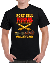 Load image into Gallery viewer, Fort Sill Artillery - Home of the Artillery - w cassion, gun, Soldiers and Horse Team - 3D - Transparent T Shirt
