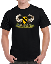 Load image into Gallery viewer, 1st Cavalry Division w Air Assault Tab on AIrborne Badge with Air Assault Scene - 3D - Transparent T Shirt
