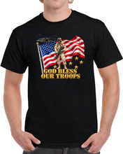 Load image into Gallery viewer, God Bless Our Troops - 3D - Enhanced T Shirt
