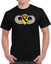 Load image into Gallery viewer, 1st Cavalry Div Air Assault w Basic Airborne Badge - 3D - Transparent T Shirt
