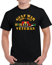 Load image into Gallery viewer, Gulf War Ribbon Bar - Veteran - 3D - Transparent T Shirt
