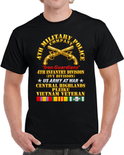 Load image into Gallery viewer, 4th Military Police Co, - Iron Guardians - 4th Infantry Div - Vietnam Veteran w VN Service - 3D - transparent T Shirt
