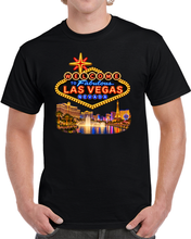 Load image into Gallery viewer, Las Vegas Sign and Strip Nightscape - 3D - Transparent T Shirt

