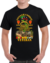 Load image into Gallery viewer, Vietnam  Combat Veteran - 25th Military Police Co - 25th ID SSI w VN SVC w Convoy Escort Firefight - 3D - Transparent T Shirt

