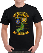 Load image into Gallery viewer, 1st Special Forces Group w Flash - SSI - Vietnam Map w Selected Team Locations - 3D - Transparent T Shirt
