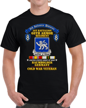 Load image into Gallery viewer, 8th Infantry Division Scroll - 1st Bn 68th Armor Regiment - Baumholder Germany - Cold War Vet w COLD SVC - 3D - Transparent T Shirt
