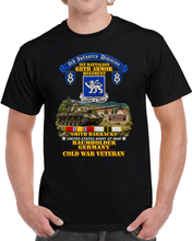 Load image into Gallery viewer, 8th Infantry Division Scroll - 1st Bn 68th Armor Regiment - Baumholder Germany - Cold War Vet w COLD SVC - with M60 Scene - 3D - Transparent T Shirt
