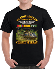 Load image into Gallery viewer, US Army Aircrew - Vietnam Veteran - Aircrew Badge - Combat Veteran - w VN SVC - Huey Door-Gunner - 3D - Transparent T Shirt
