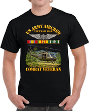 Load image into Gallery viewer, US Army Aircrew - Vietnam Veteran - Aircrew Badge - Combat Veteran - w VN SVC - Crew Chief Engine Inspection - 3D - Transparent T Shirt
