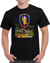 Load image into Gallery viewer, 1st Aviation Brigade Vietnam w SVC wo Txt - UH-1, OV Bird Dog - 3D - Transparent T Shirt

