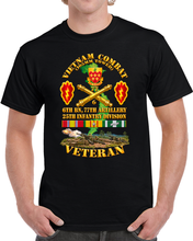 Load image into Gallery viewer, Army - Vietnam Combat Veteran w 6th Bn 77th Artillery DUI -25th Infantry Div w Fire Mission Scene - 3D - Transparent T Shirt

