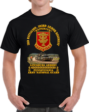 Load image into Gallery viewer, Army - DUI - 3rd Bn, 103rd Armor Regiment - EXPEDITE -  Lewisburg Armory - PAARNG w Minutmen - Training Scene - 3D - Transparent T Shirt

