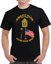 Load image into Gallery viewer, Sergeant Major - SGM - Retired  - SGM Saluting Flag - 3D - Transparent T Shirt
