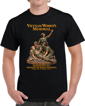 Load image into Gallery viewer, Vietnam Womens Memorial - Statue - Washington, DC - Honoring Women Who Served - Colorized - 3D - Transparent T Shirt
