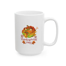 Load image into Gallery viewer, White Ceramic Mug - 11oz &amp; 15oz - Thanksgiving Day - Turkey
