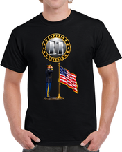 Load image into Gallery viewer, Army - Captain, Veteran - Circle - Captain Saluting Flag - 3D - Enhanced T Shirt
