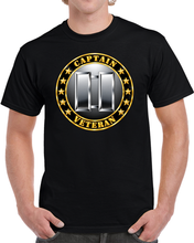 Load image into Gallery viewer, Army - Captain, Veteran - Circle - 3D - Transparent T Shirt
