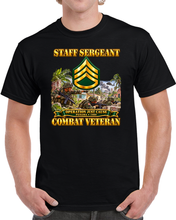 Load image into Gallery viewer, Army - Staff Sergeant - SSG - Combat Veteran - Operation Just Cause - Panama - 1989 -  3D - Transparent T Shirt
