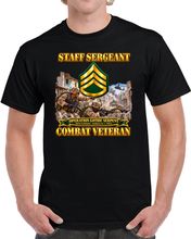 Load image into Gallery viewer, Army - Staff Sergeant - SSG - Combat Veteran - Operation Gothic Serpent - Somolia - 1993 -  3D - Transparent T Shirt
