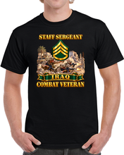 Load image into Gallery viewer, Army - Staff Sergeant - SSG - Combat Veteran - Iraq -  3D - Transparent T Shirt
