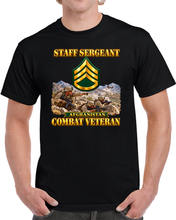 Load image into Gallery viewer, Army - Staff Sergeant - SSG - Combat Veteran - Afghaistan -  3D - Transparent T Shirt

