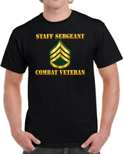 Load image into Gallery viewer, Army - Staff Sergeant - SSG - Combat Veteran - 3D - Transparent T Shirt
