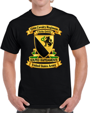 Load image into Gallery viewer, Army - 124th Cavalry Regiment - DUI - I Strike Quickly - United States Army - 3D - Transparent T Shirt

