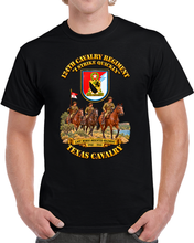 Load image into Gallery viewer, Army - 124th Cavalry Regiment - Flash - DUI - I Strike Quickly - Last Horse Regiment 1940-1944 - Texas Cavalry - 3D - Transparent T Shirt
