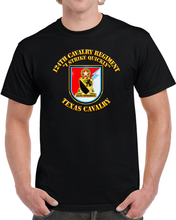 Load image into Gallery viewer, Army - 124th Cavalry Regiment - Flash - DUI - I Strike Quickly - Texas Cavalry - 3D - Transparent T Shirt
