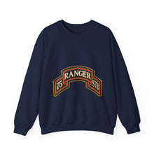 Load image into Gallery viewer, Crewneck Sweatshirt - Army - 75th Ranger Regiment - STB - Ranger Scroll - 3D - Enhanced
