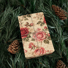 Load image into Gallery viewer, Gift Wrap Paper — Vintage rose floral wallpaper

