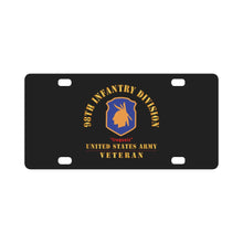 Load image into Gallery viewer, Army - SSI - 98th Infantry Division - Iroquois - US Army Veteran X 300 Classic License Plate
