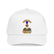 Load image into Gallery viewer, Mid Profile Baseball Cap - Vietnam War Purple Heart Medal w VN SVC - with Vietnam Scene - 3D - Transparent
