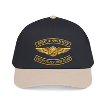 Load image into Gallery viewer, Mid Profile Baseball Cap - USCG - Aviation Rescue Swimmer w txt - 3D - Enhanced
