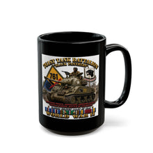 Load image into Gallery viewer, Black Mug  (15oz) - Army - 761st Tank Battalion - Black Panthers - w Tank w - KITT SSI WWII  EU SVC - 3D - Enhanced
