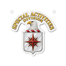 Load image into Gallery viewer, Die-Cut Magnet - Special Activities Division - COA - Central Intelligence Agency - 3D - Enhanced
