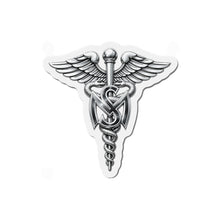 Load image into Gallery viewer, Die-Cut Magnet - Army Medical Service Corps (MS) Branch Insignia - 3D - Silver - Enhanced
