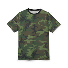 Load image into Gallery viewer, Army Brown  Woodland Camo Print Unisex Tee, Stylish Outdoor Shirt, Trendy Graphic Top, Unique Camouflage T-Shirt, Perfect for Camping and Casual Wear
