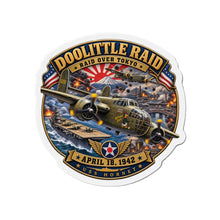 Load image into Gallery viewer, Die-Cut Magnet - Army Air Corps - Doolittle Raid US Hornet Attack Tokyo Japan - Apr 18, 1942 - WWII
