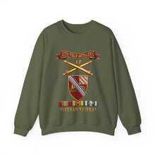 Load image into Gallery viewer, Crewneck Sweatshirt - Army - 17th Field Artillery w Br - Ribbon, Vietnam Veteran w VN SVC - 3D - Enhanced
