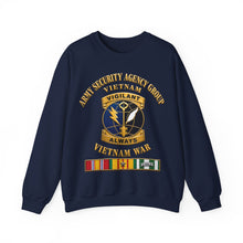 Load image into Gallery viewer, Crewneck Sweatshirt - Army - Army Security Agency Group DUI - w SVC Ribbons - 3D - Enhanced
