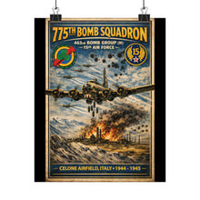 Load image into Gallery viewer, 775th Bomb Squadron Matte Poster — Celone Italy 1944–1945 Vintage WWII Aviation Print - Celone Airfield
