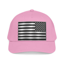 Load image into Gallery viewer, Mid Profile Baseball Cap - Flag - United States - Black and White - 3D - Enhanced
