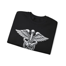 Load image into Gallery viewer, Crewneck Sweatshirt - Army Medical Service Corps (MS) Branch Insignia - 3D - Silver - Enhanced
