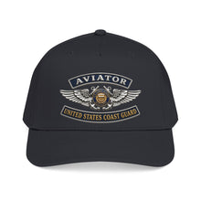 Load image into Gallery viewer, Mid Profile Baseball Cap - USCG - Aviator Badge - Auxiliary w txt - 3D - Enhanced
