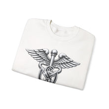 Load image into Gallery viewer, Crewneck Sweatshirt - Army Medical Service Corps (MS) Branch Insignia - 3D - Silver - Enhanced
