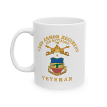 Load image into Gallery viewer, White Ceramic Mug, (11oz, 15oz) - 4th Battalion 73rd Armor Regiment - Veteran W DUI wo At War - Br X 300
