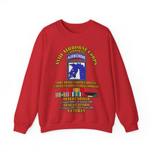 Load image into Gallery viewer, Crewneck Sweatshirt - XVIII Airborne Corps Desert Storm Ribbons - 3D - Transparent
